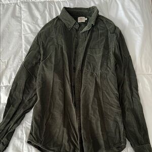 Men's Faherty Olive Corduroy Shirt